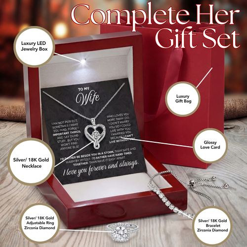 Forever & Always – Double Heart Necklace with Love Card LIUMIAR