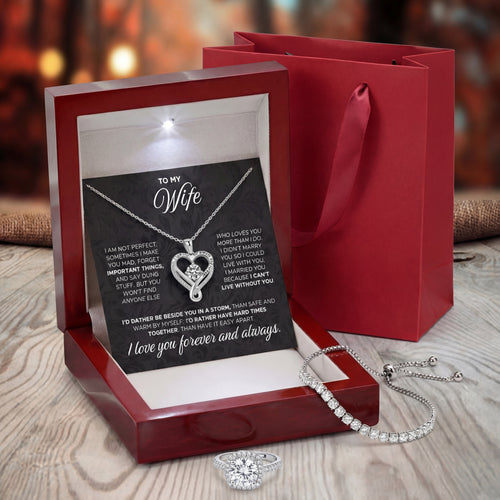 Forever & Always – Double Heart Necklace - Complete Her Gift Set LIUMIAR